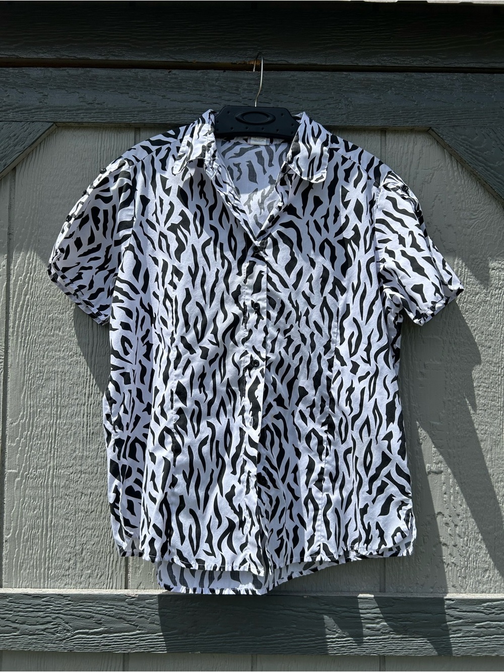 American Sweetheart Zebra Print Button-Down Blouse